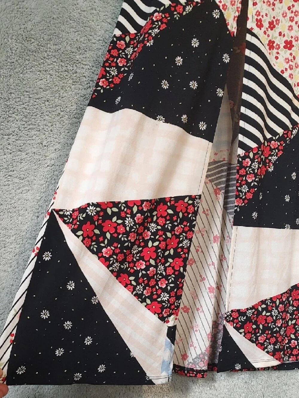 Candie's Black & Red Patchwork Halter Maxi Dress - Picture 4 of 15